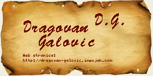 Dragovan Galović vizit kartica